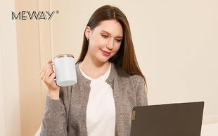 MEWAY 12oz Coffee Mug With Handle 8 Pack Bulk,Stainless Steel Insulated Travel Tumblers With Sliding Lid,Double Wall Vacuum Camping Cup for Hot & Cold Drinks Tea (Multicolor,Set of 8)