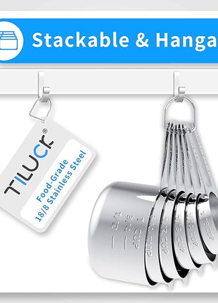 TILUCK Stainless Steel Measuring Cups & Spoons Set, Cups and Spoons,Kitchen Gadgets for Cooking & Baking (12)