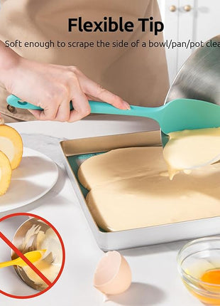 High Heat Resistant Silicone Spatula: U-Taste 600ºF Hot-Proof Food Grade Rubber Kitchen Baking Scraper, Flexible and Sturdy Cooking Utensil for Mixing Scraping in NonStick Cookware (4PCS, Multicolors)
