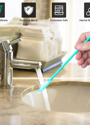 Mini Spatula Silicone Spatula Set - 4pcs Small Makeup Scrapers for Cosmetics, Reusable Beauty Tiny Tools, Thin Jar Scraper, Get the Last of the Makeup Out of the Bottle(Multicolor)