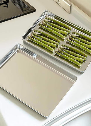 TeamFar Baking Sheet, 17.6’’ x 13’’ x 1’’ Stainless Steel Large Cookie Sheet Half Baking Pans, Non-toxic & Healthy, Easy Clean & Dishwasher Safe, Heavy Duty & Sturdy- Set of 2