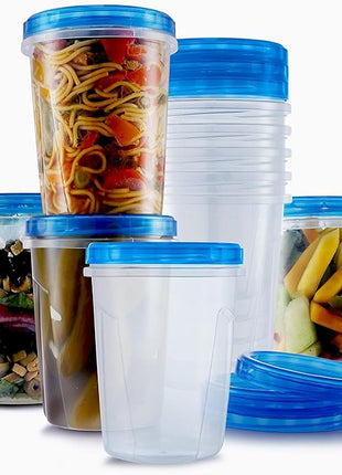 Tafura 10 Pack Leakproof Freezer Containers for Food with Twist Top Lids - 32 Oz BPA Free Reusable Plastic Soup Containers with Screw On Lids - Ideal for Meal Prep, Leftovers & Pantry Organization