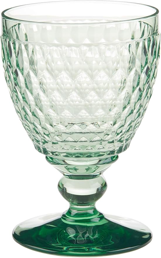 Villeroy & Boch Boston Green Crystal Goblets, Set of 4