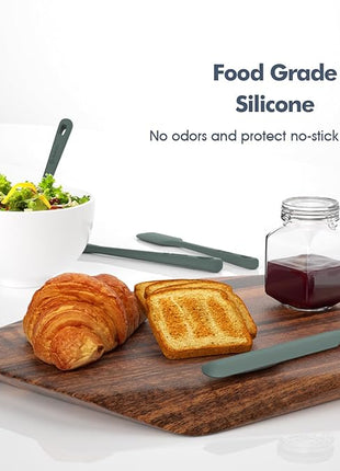 5 Pieces Silicone Spatula Set, Food Grade Rubber Spatula, Upgrade Strong Handle with Ergonomic Grip, Heat Resistant Up to 600°F for Nonstick Cookware, Cooking Dried Thyme