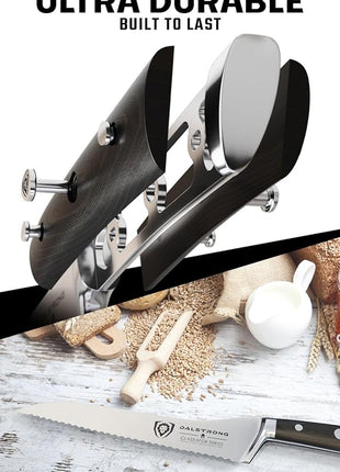 Dalstrong Serrated Offset Bread Knife - 8 inch - Gladiator Series Elite - Deli Knife - Forged German High-Carbon Steel - Bread Slicer - Slicing Knife - G10 Handle - Sheath - NSF Certified