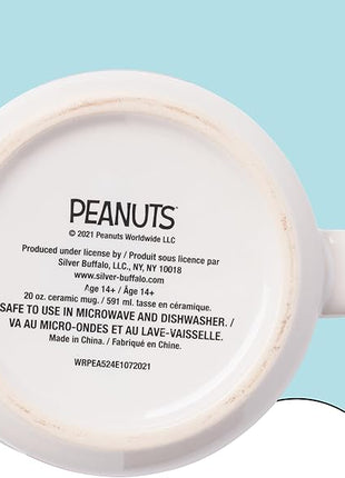 Silver Buffalo Peanuts Snoopy and Woodstock Get Cozy Ceramic Camper Mug, 20 Ounces