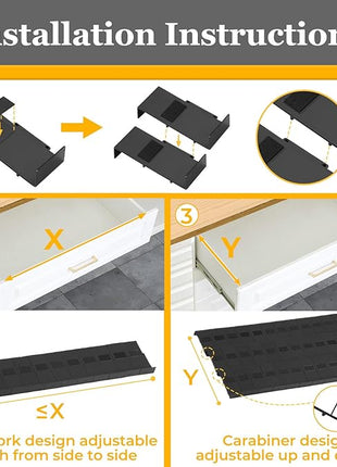 Famhap Spice Drawer Organizer, 12PCS Interlocking Expandable Seasoning Rack Tray Insert for Kitchen Drawers, Spice Rack Drawer for Spice Jars