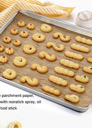 TeamFar Baking Sheet, Stainless Steel Baking Pan Cookie Sheet, Healthy & Non Toxic, Rust Free & Less Stick, Easy Clean & Dishwasher Safe