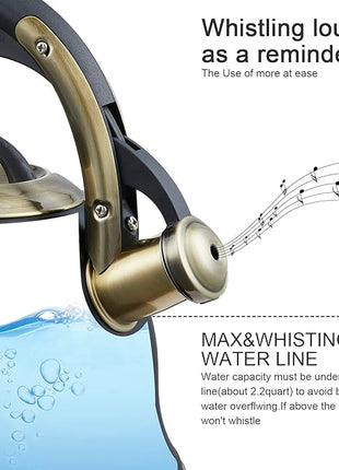 Tea Kettle -2.2 Quart Tea Kettles Stovetop Whistling Teapot Stainless Steel Tea Pots for Stove Top Whistle Tea Pot