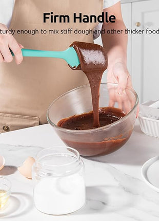 U-Taste Heat Resistant Silicone Spatula - 600ºF Hot-Proof Food Grade Kitchen Baking Bowl Scraper, Flexible and Sturdy Rubber Cooking Utensil for Mixing Scraping in NonStick Cookware (4 Pcs, Colorful)