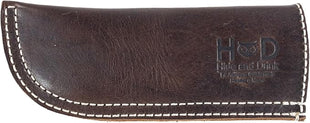 Hide & Drink, Hot Handle, Cast Iron Protector, Panhandle Potholder, Slides On/Off Easily onto Metal Skillet Grips, Full Grain Leather, Handmade (Bourbon Brown White Stitching)