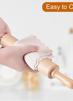 AISOSO Rolling Pins for Baking, 15.75 Inches Wooden Rolling Pin with Handles, Classic Nonstick Dough Roller for Fondant Pizza Pie Crust Cookie Pastry, Kitchen Baking Essentials, Light Yellow