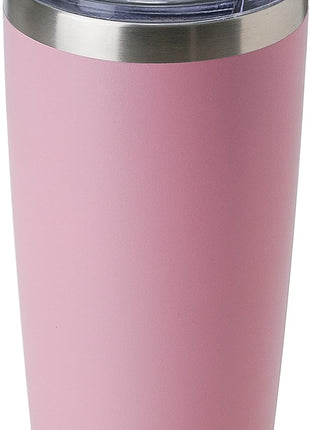 DOMICARE 20oz Stainless Steel Tumbler Bulk with Lid, Double Wall Vacuum Insulated Travel Mug, Powder Coated Coffee Cup, Pink, 1 Pack