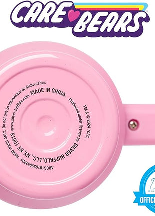 Silver Buffalo Care Bears “Mood” Stainless Steel Tumbler with Handle Featuring Love-A-Lot Bear, Fits in Standard Cup Holder, 40 Ounces