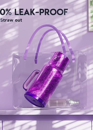 Meoky Tumbler with Handle and Straw for Women: 40 oz Stainless Steel Insulated Tumbler with Lid and Straw 100% Leakproof for Car Travel Home - Fashion Enthusiasts, Lavender