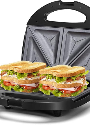 Aigostar 2in1 Sandwich Maker Panini Press Grill with Nonstick Plates, Double-Sided Heating Electric Sandwich Press Grill, Breakfast Sandwich Toaster Grilled Cheese Maker Snacks with Easy Cut Edges