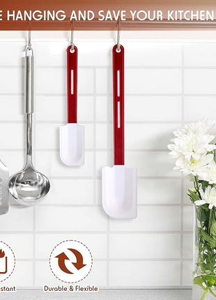 Norme 4 Pcs High Temp Silicone Spatulas Heat Resistant Rubber Spatula Commercial Silicone Scraper with Handle for Kitchen Cook Baking Mixing Utensil, Dishwasher Safe (10 Inch,14 Inch)