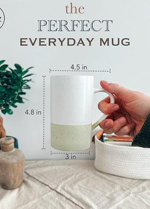 Mora Ceramics 12oz Coffee Mug Set of 4 - Tea Cups with Handle - Microwave and Dishwasher Safe, Perfect For Mug Lovers - Rustic Matte Glaze, Modern Design - Assorted Colors