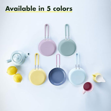 GreenPan Mini Healthy Ceramic Nonstick, 5" Round Egg Pan, PFAS-Free, Dishwasher Safe, Stay Cool Handle, Pink