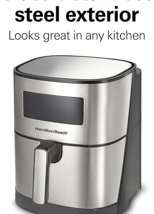 Hamilton Beach 5.8 Quart Digital Air Fryer Oven with 8 Presets, Easy to Clean Nonstick Basket, Black (35075)