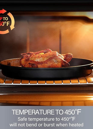 S·KITCHN Cast Aluminum Griddle Pan for Stovetop with Lid - Lighter than Cast Iron Skillet,Round Frying Pans Nonstick Grill Pan Dishwasher & Oven Safe,12IN