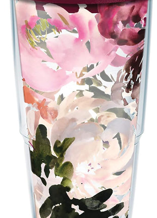 Tervis Kelly Ventura - Floral Collection Made in USA Double Walled Insulated Tumbler Travel Cup Keeps Drinks Cold & Hot, 24oz - Classic, Posy