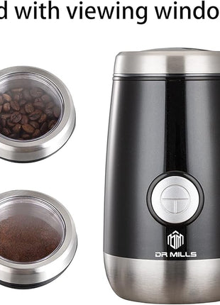 DR MILLS DM-7445 Coffee Grinder Electric,Spice and Herb Grinder, Blade & Cup Made with SUS304 Stainless Steel Food Grinders Electric