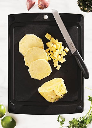 Epicurean All-In-One Cutting Board with Non-Slip Feet, 17.5" x 13", Slate/Black