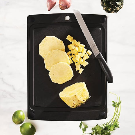 Epicurean All-In-One Cutting Board with Non-Slip Feet, 17.5" x 13", Slate/Black
