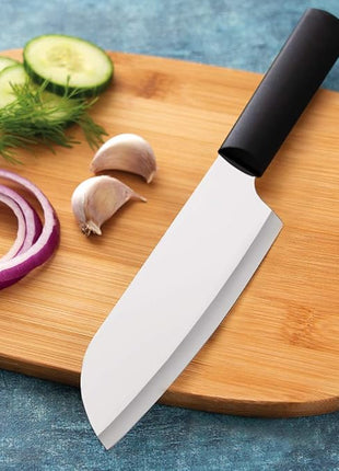 Rada Cutlery 7-Piece Starter Knife Gift Set (G257), Stainless Steel Hollow Ground Blades, Made in USA, Black Handles