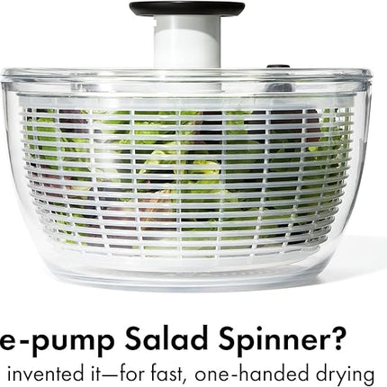 OXO Good Grips Salad Spinner | Lettuce Spinner | Fruit Washer | Fruit Washing Bowl with Strainer | Vegetable Cleaner | Salad Cleaner | Lettuce Washer | 6.22 Quart Capacity