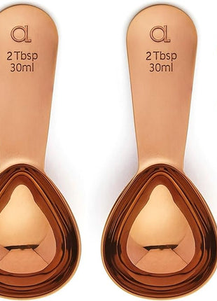 Apace Living Coffee Scoop (Set of 2) - 2 Tablespoon (2 Tbsp / 1/8 Cup / 1 oz) - The Best Stainless Steel Measuring Spoons for Coffee, Tea, and More