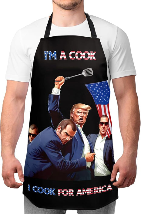 Funny Men Cooking Grilling Aprons Belly BBQ Funny Gag Gifts for Christmas, White Elephant Gift Exchange (Black, One Size)