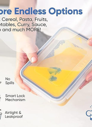 Chefs Path 48 Piece BPA-Free Plastic Food Storage Container Set with 24 Containers and 24 Lids for Kitchen Pantry Organization and Meal Prep