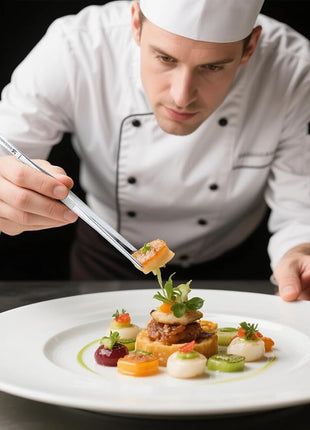 2 Pcs 8.5 Inch Kitchen Tweezers Fine Tweezer Tongs, MSY BIGSUNNY Stainless Steel Food Tweezers Multi-function Cooking Tongs Kitchen Serving Tong