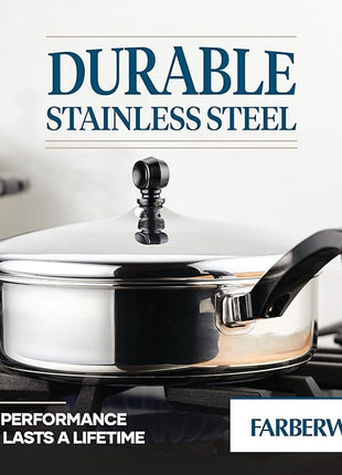 Farberware Classic Stainless Steel Fry Lid, Saute Pan (2.75 Quart), Silver