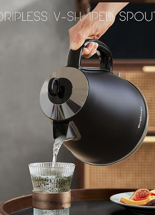 Evoloop 1.7L Electric Kettles, BPA Free Tea Kettle, Hot Water Boiler Heater, Stainless Steel Teapot, Auto Shut-Off & Boil-Dry Protection, 120V/1500W (Black)