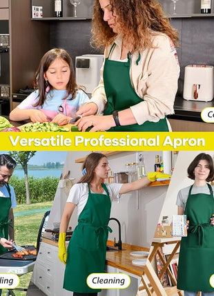 ROTANET Extra Large Apron for Men Adjustable Bib Aprons with 2 Pockets Cooking Kitchen Women Chef Water & Oil Resistant