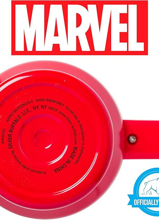 Silver Buffalo Marvel Avengers Stainless Steel Tumbler with Handle and Straw Featuring Captain America, Thor, Hulk, Iron Man, Black Widow, and Spiderman, Fits in Standard Cup Holder, 40 Ounces