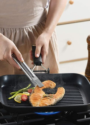 SKITCHN Grill Pan with Folding Handle, Nonstick Indoor BBQ Grilling Pan - 13 9IN