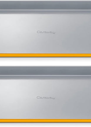 Caraway Non-Stick Ceramic Medium Baking Sheet - Naturally Slick Ceramic Coating - Non-Toxic, PTFE & PFOA Free - Perfect for Baking, Roasting, and More - Medium (15" x 10") - Marigold