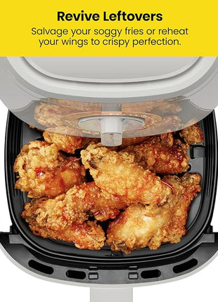 Chefman TurboFry 2-Quart Air Fryer, Dishwasher Safe Basket & Tray, Use Little to No Oil For Healthy Food, 60 Minute Timer, Fry Healthier Meals Fast, Heat And Power Indicator Light, Temp Control, White