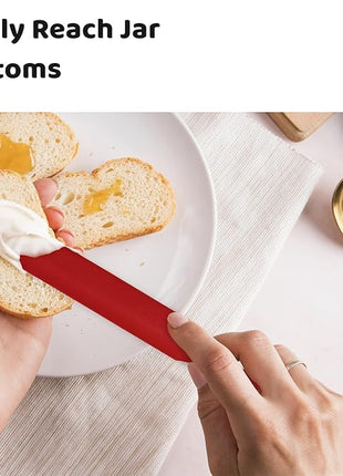Silicone Jar Scraper with Long Handle, Jam Spreader for Peanut Butter, Kitchen Spatula for Baking and Cake Icing, Small Silicone Spatula, 2Pcs