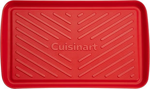 Cuisinart Grilling Prep & Serve Trays, 17x10.5 inch BBQ Tray Safe for Food Handling, 2 Dishwasher Safe Nesting Trays Black & Red, Perfect Grilling Accessories for Cooked & Raw Meat, Fits 6 Burgers