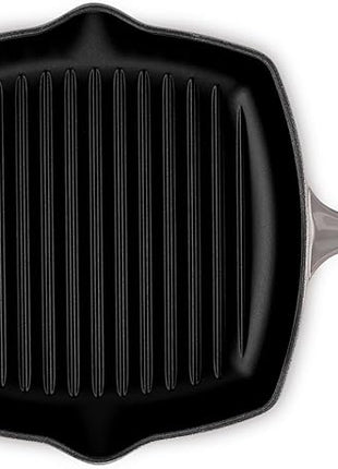 Le Creuset Enameled Cast Iron Signature Square Skillet Grill, 10.25", Oyster