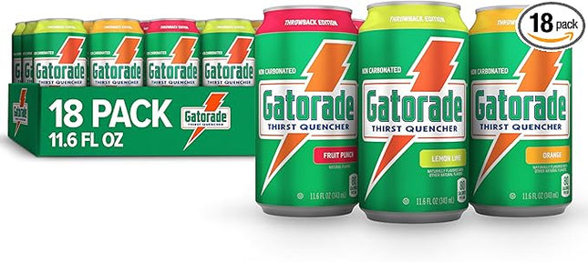Gatorade Thirst Quencher, 3-Flavor Variety, 12 Fl Oz Cans (Pack of 18)