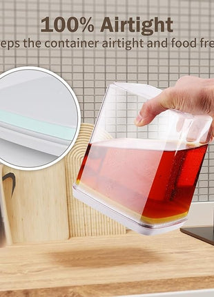 Pop Airtight Food Storage Containers Set with Lids, 6 Pcs Stackable One Button Opening Food Containers Kitchen Pantry Organization and Storage, BPA Free Stackable Cereal Container (0.5, 1.2, 1.8qt)*2