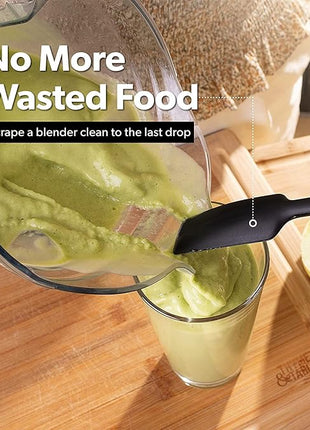 DI ORO Silicone Blender & Jar Spatulas - Heat Resistant Kitchen Utensil Set for Cooking, Mixing, Baking, & Scraping (2pc, Stone)