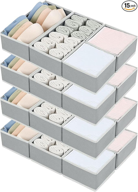 DIMJ drawer organizers for clothing, 16 Pack, Gray