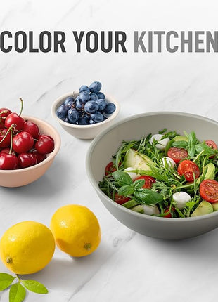 Zulay Kitchen 12 Piece Plastic Mixing Bowls with Lids Set - Colorful Mixing Bowl Set for Kitchen - Nesting Bowls with Lids Set - Microwave and Freezer Safe (Pink Ombre)